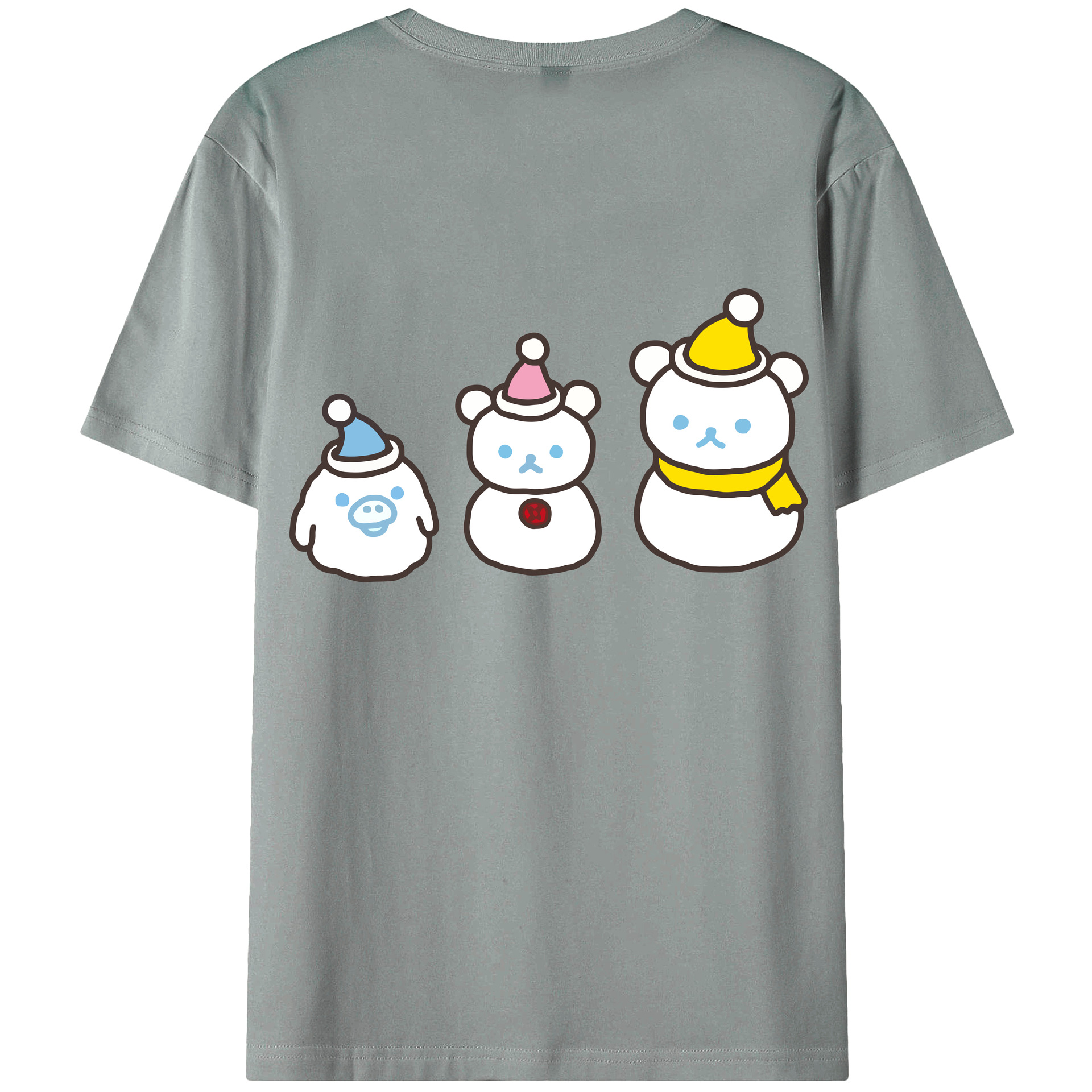 （画像用） リラックマ リラックマ キイロイトリ Rilakkuma Korilakkuma Kiiroitori 綿100％ メンズ半袖Tシャツ（バックプリント） 通気性